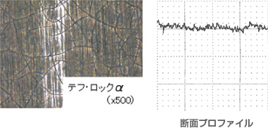 耐久性 UP​!：テフ・ロックα（×500）の摩耗痕